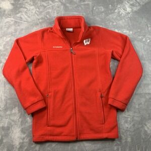 Wisconsin Badgers Columbia Fleece Full‎ Zip Jacket Youth L (14/16)